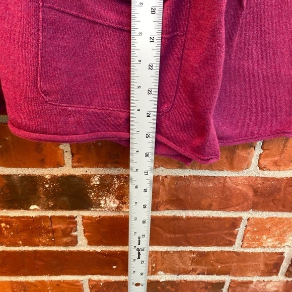 J. Jill Womens Large Oversized Boxy Magenta Pink Knit Sweater Top Front Pockets - Picture 6 of 7